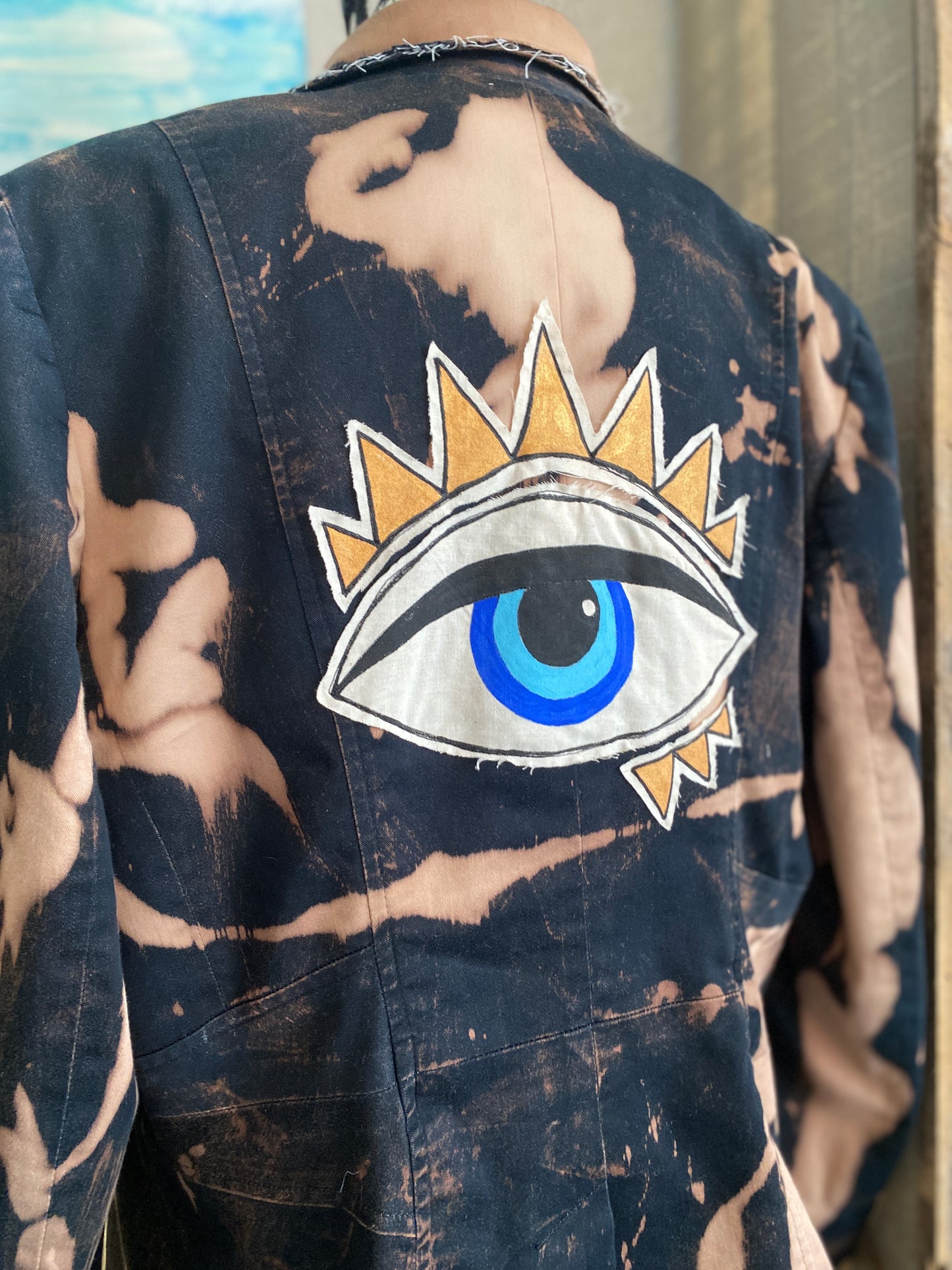 "I C U" UpCycled Blazer with Protection Eyes (SOLD)