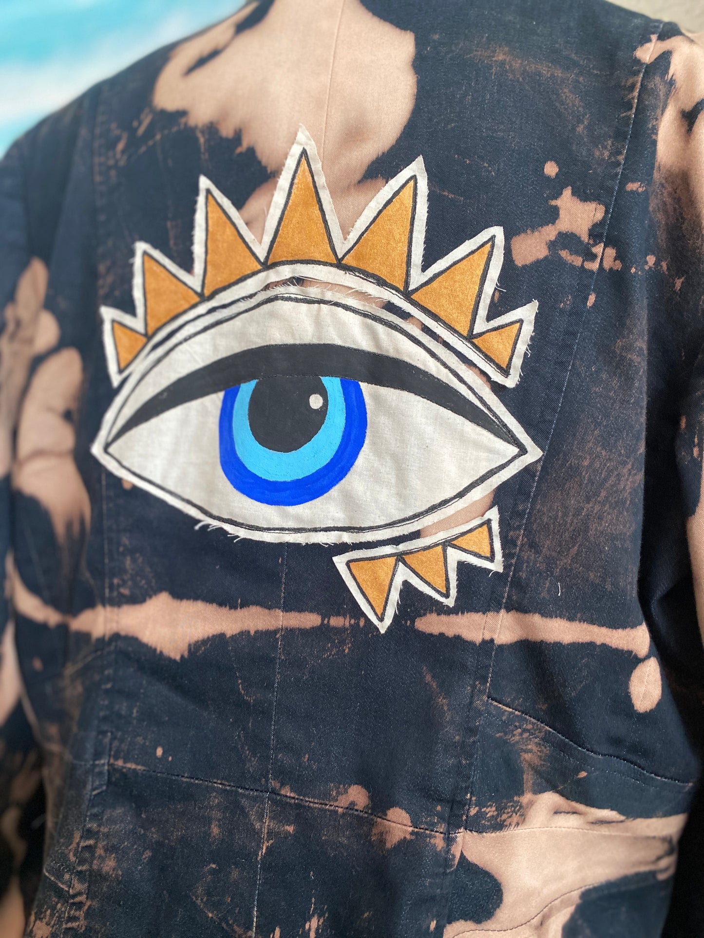 "I C U" UpCycled Blazer with Protection Eyes (SOLD)