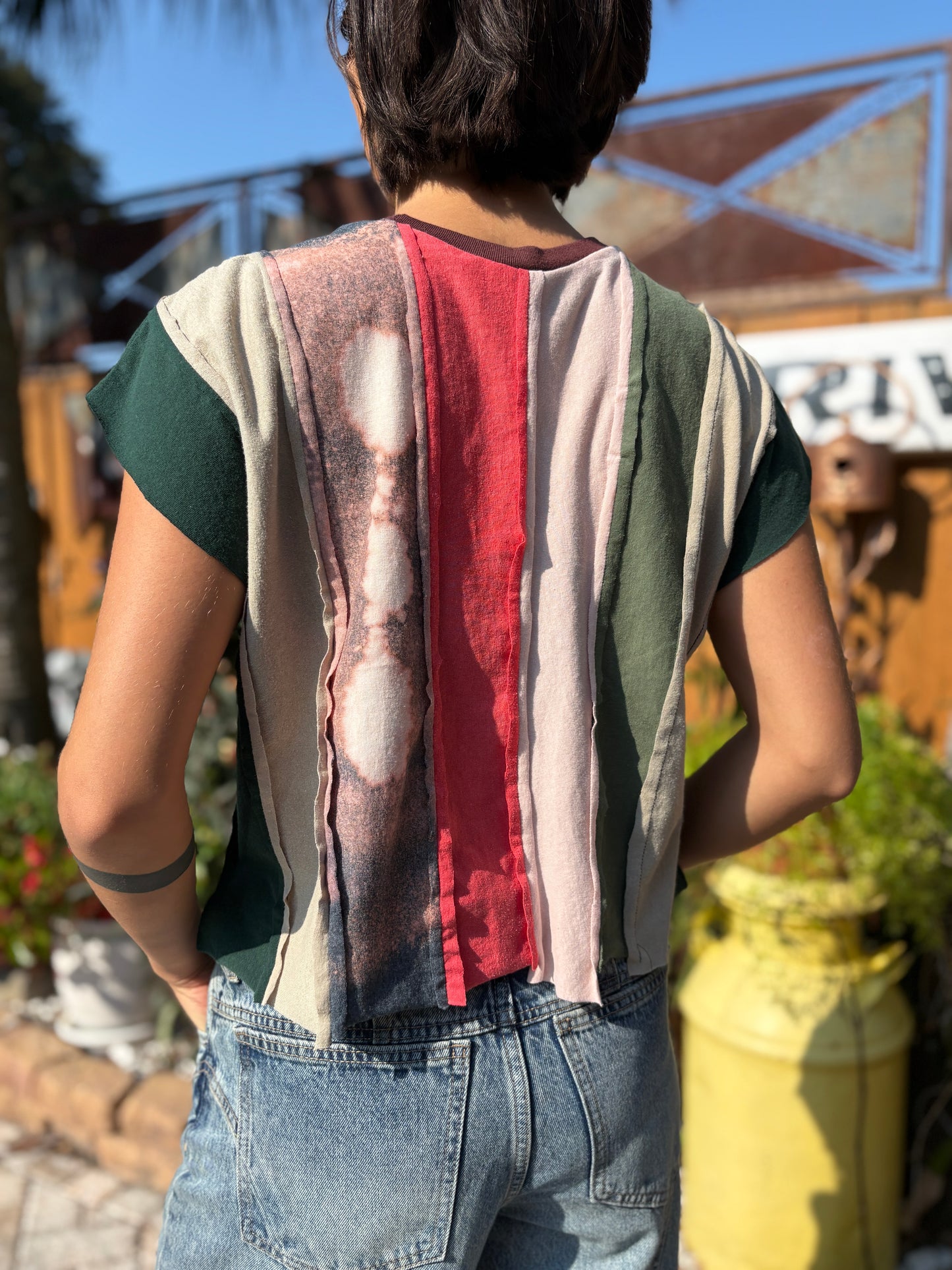 "STRIP TEE SHIRT" ReCycled Tee Shirt Top