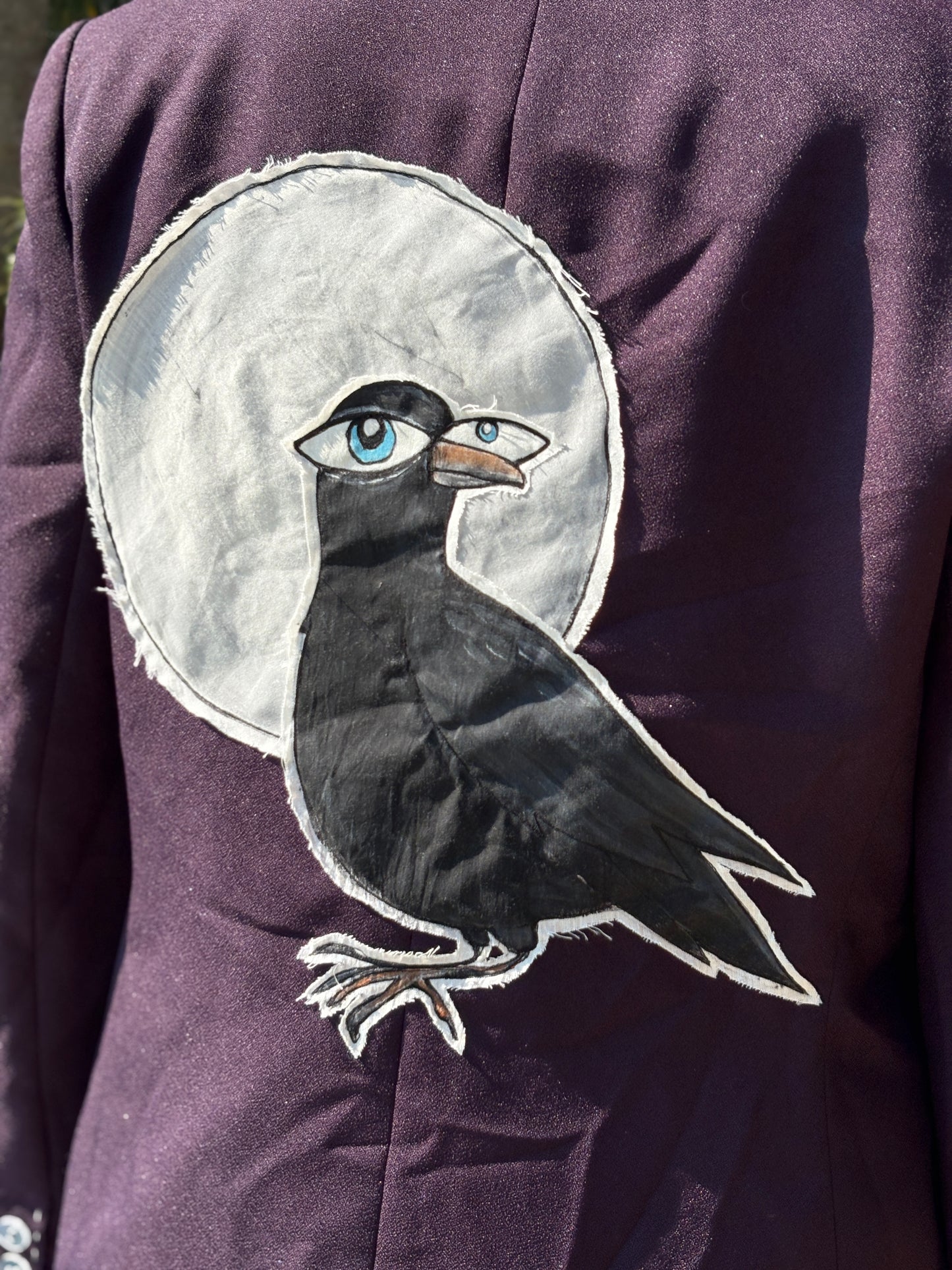 "ON A DEAD OF NIGHT" UPCYCLED BLAZER. (SOLD)