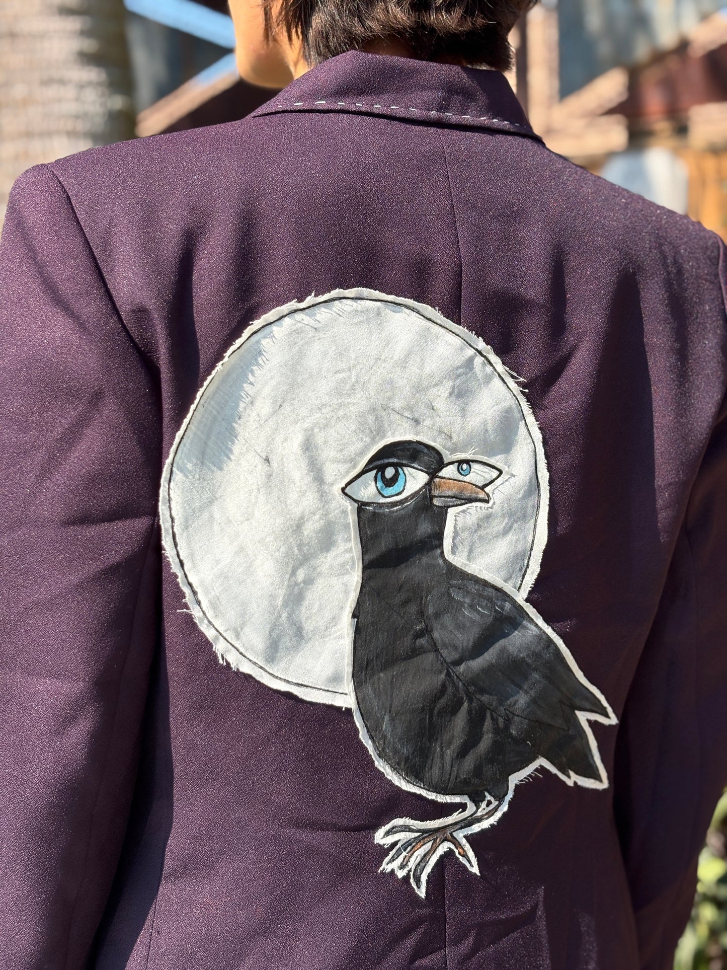 "ON A DEAD OF NIGHT" UPCYCLED BLAZER. (SOLD)