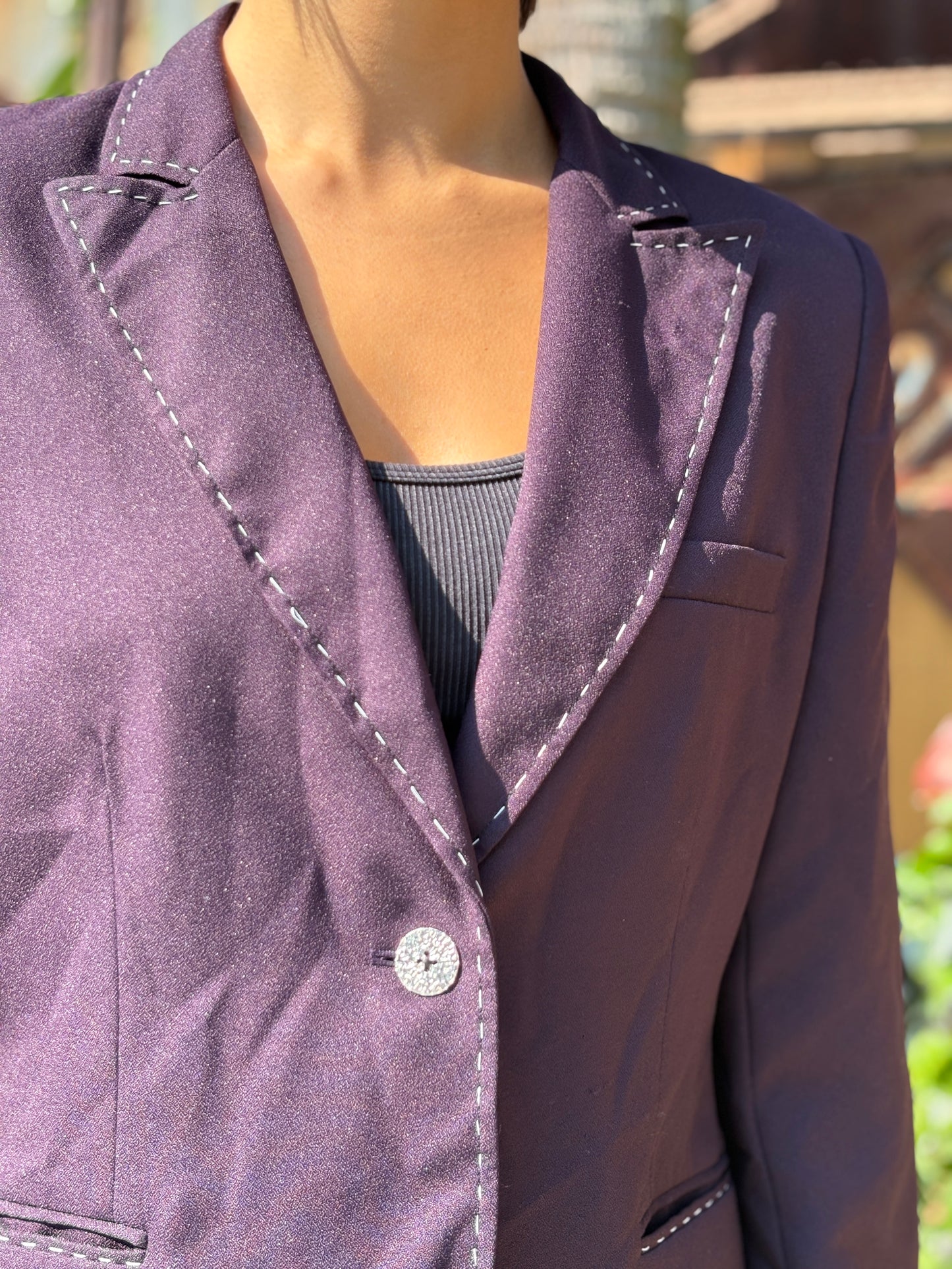 "ON A DEAD OF NIGHT" UPCYCLED BLAZER. (SOLD)