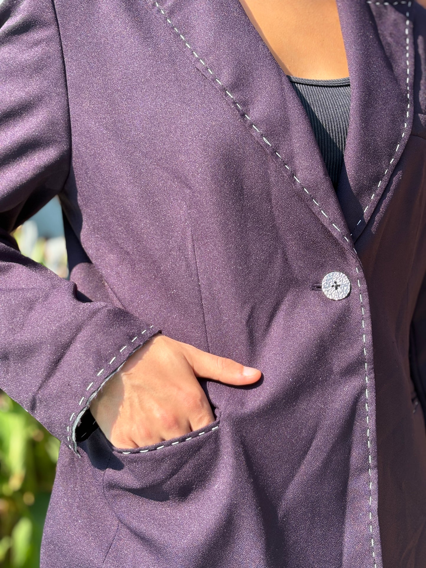 "ON A DEAD OF NIGHT" UPCYCLED BLAZER. (SOLD)