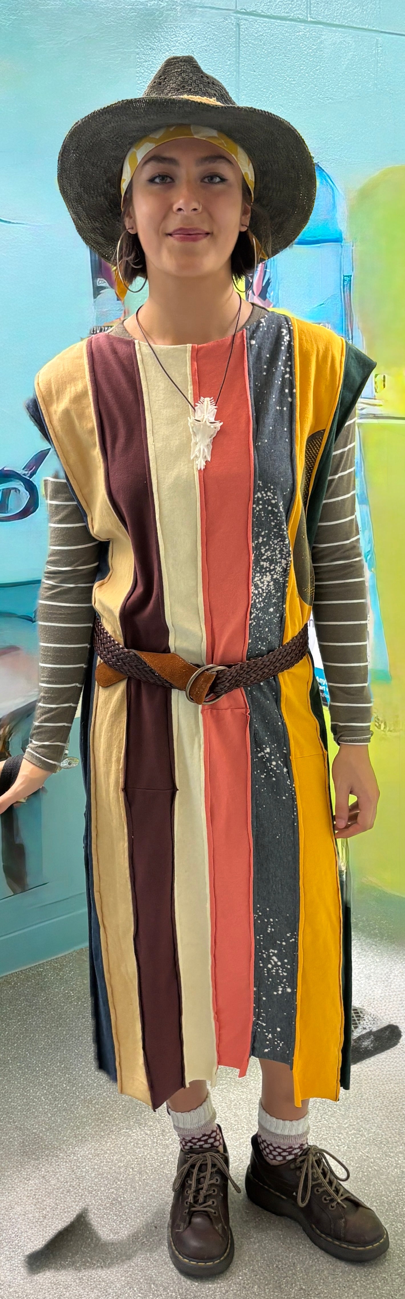 "STRIP TEE DRESS" ReCycled Tee Shirt Dress