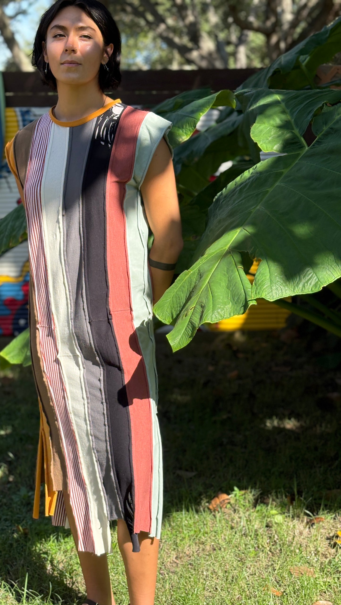 "STRIP TEE DRESS" ReCycled Tee Shirt Dress