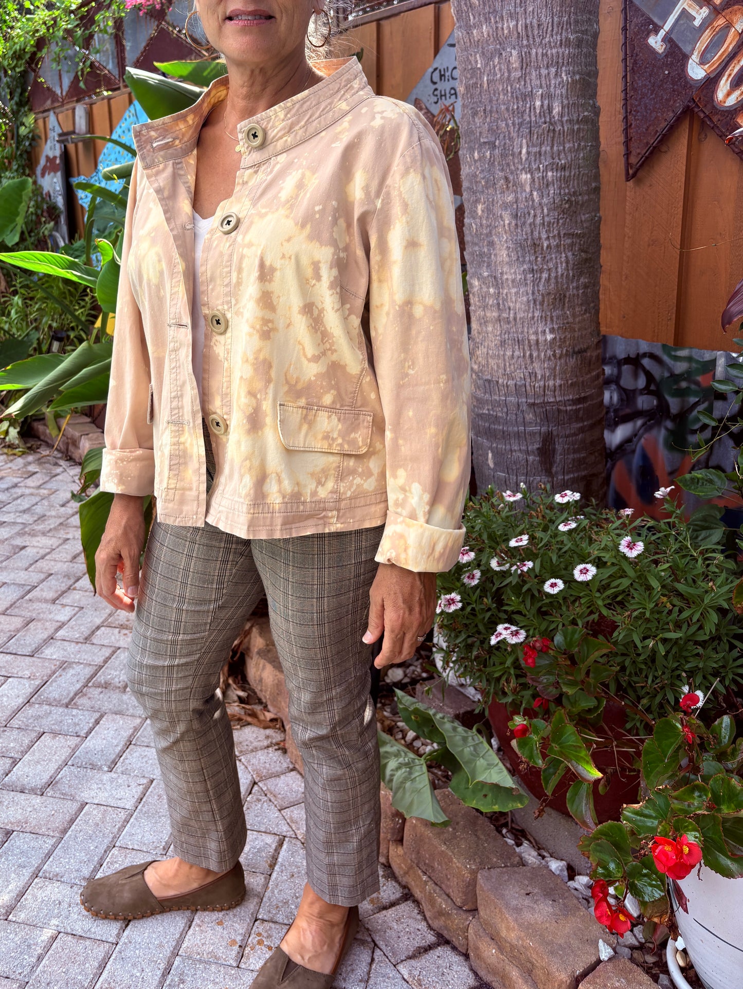"WHO'S THERE?" UpCycled Lightweight Stone Washed Jacket
