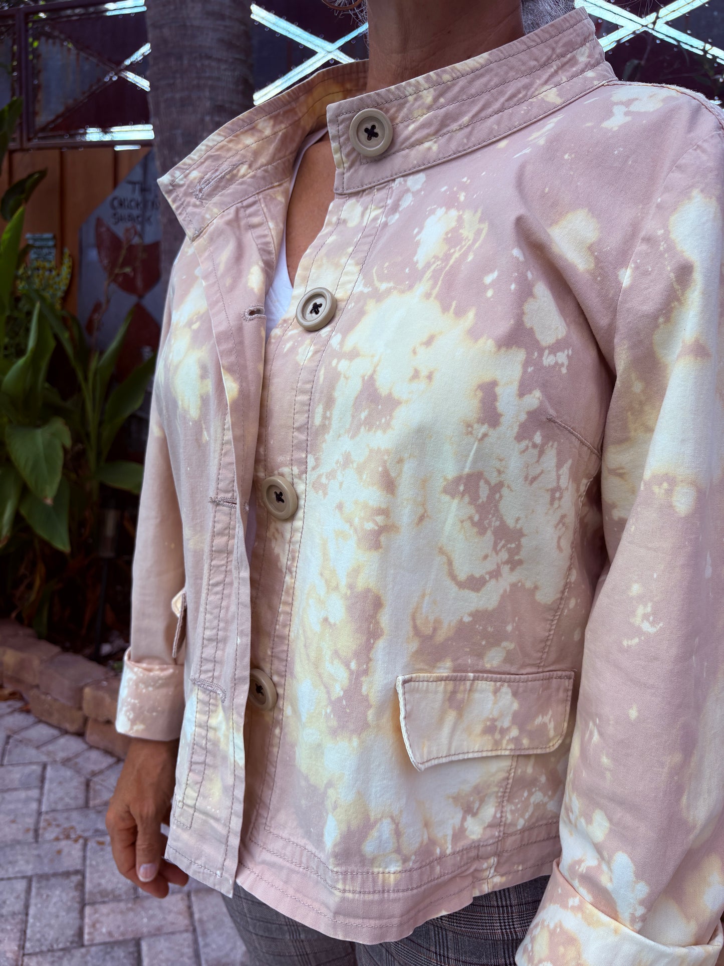 "WHO'S THERE?" UpCycled Lightweight Stone Washed Jacket