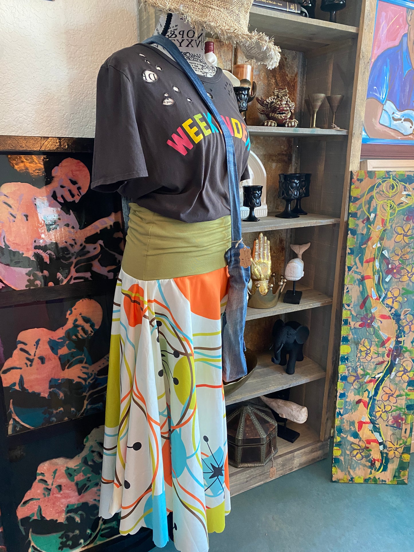 "SPUTNIK" Skirt with Lime Green Bandeau (SOLD)