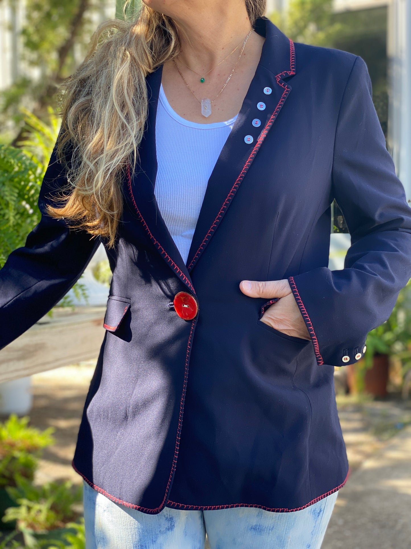 "CHERRY BOMB". UpCycled Women's Blazer (SOLD)