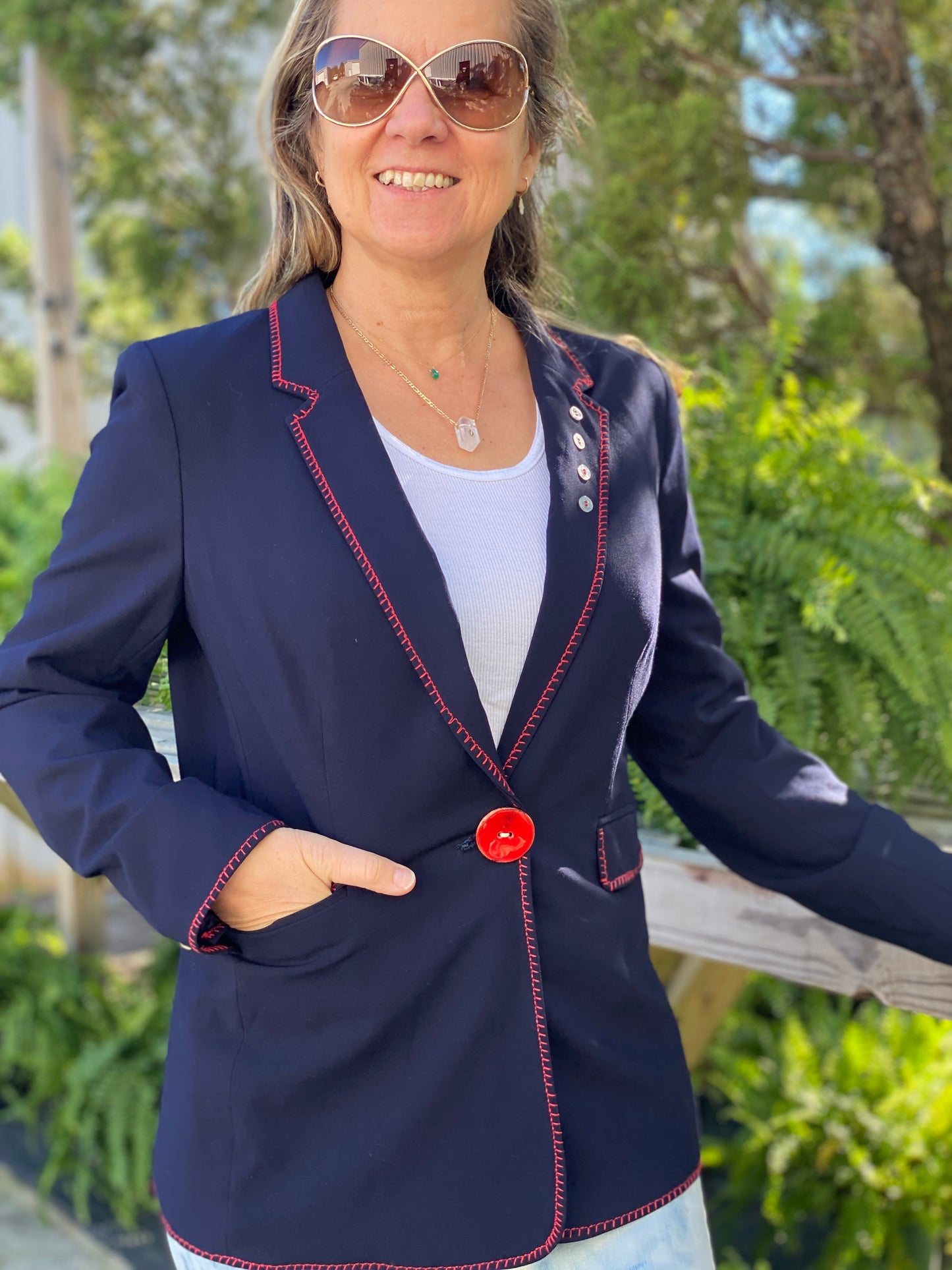 "CHERRY BOMB". UpCycled Women's Blazer (SOLD)