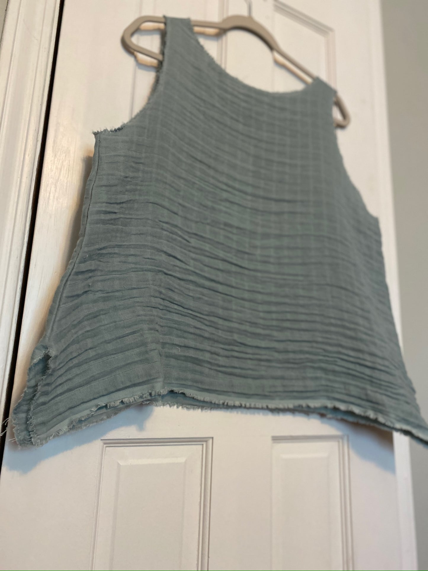"Put a Little Love in Your Heart" Gauze Top in Sage (SOLD)