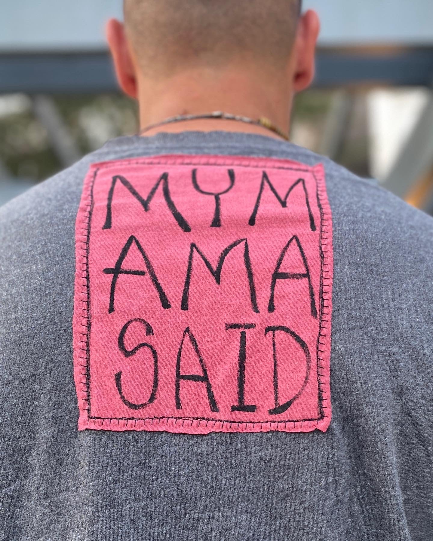 "My Mama Said" Men's XL Dark Grey Long Sleeve 100% Cotton Tee (SOLD)