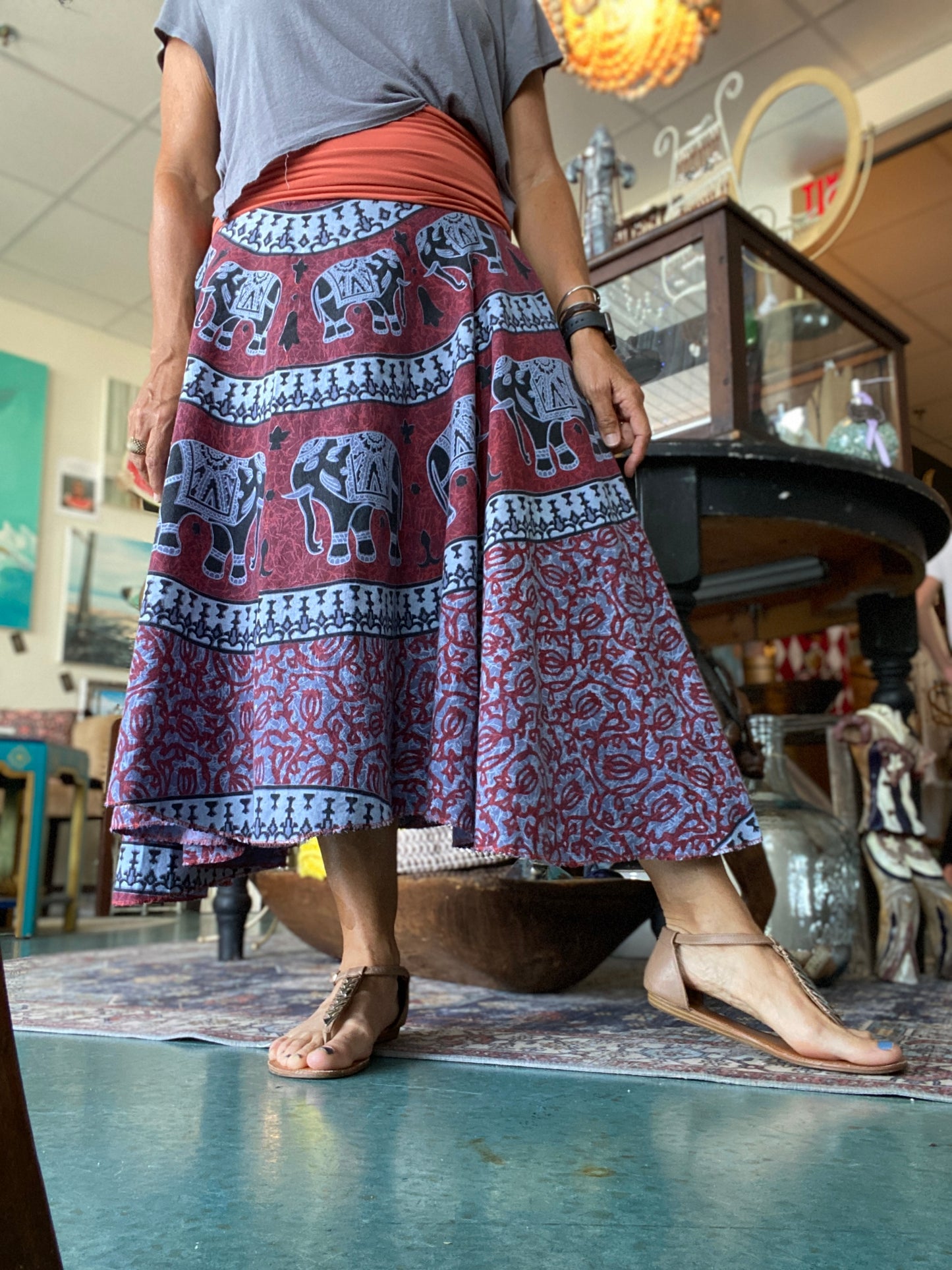 Luck & Prosperity Be with You in This UpCycled One of a Kind Hindu Tapestry Skirt