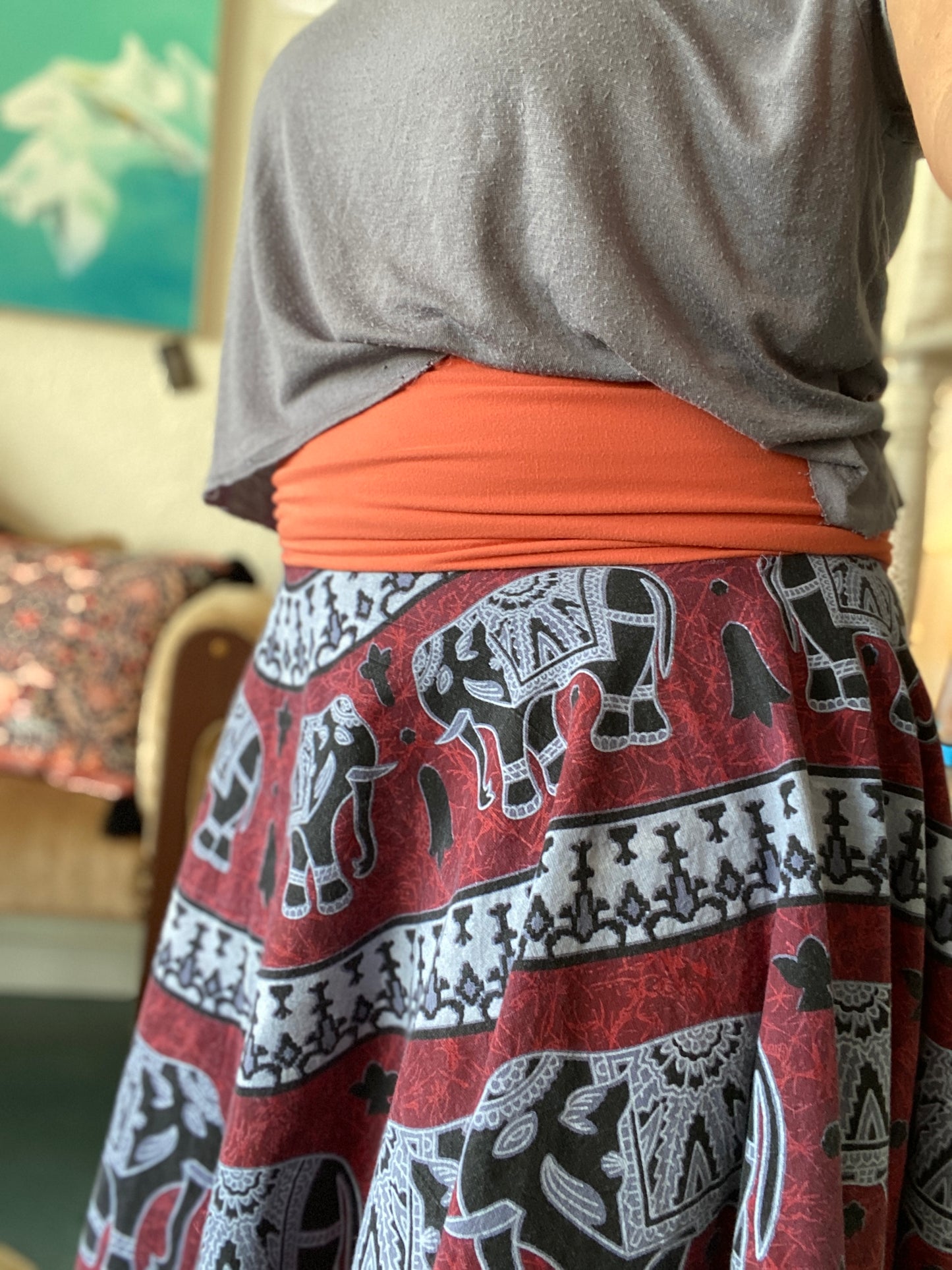 Luck & Prosperity Be with You in This UpCycled One of a Kind Hindu Tapestry Skirt