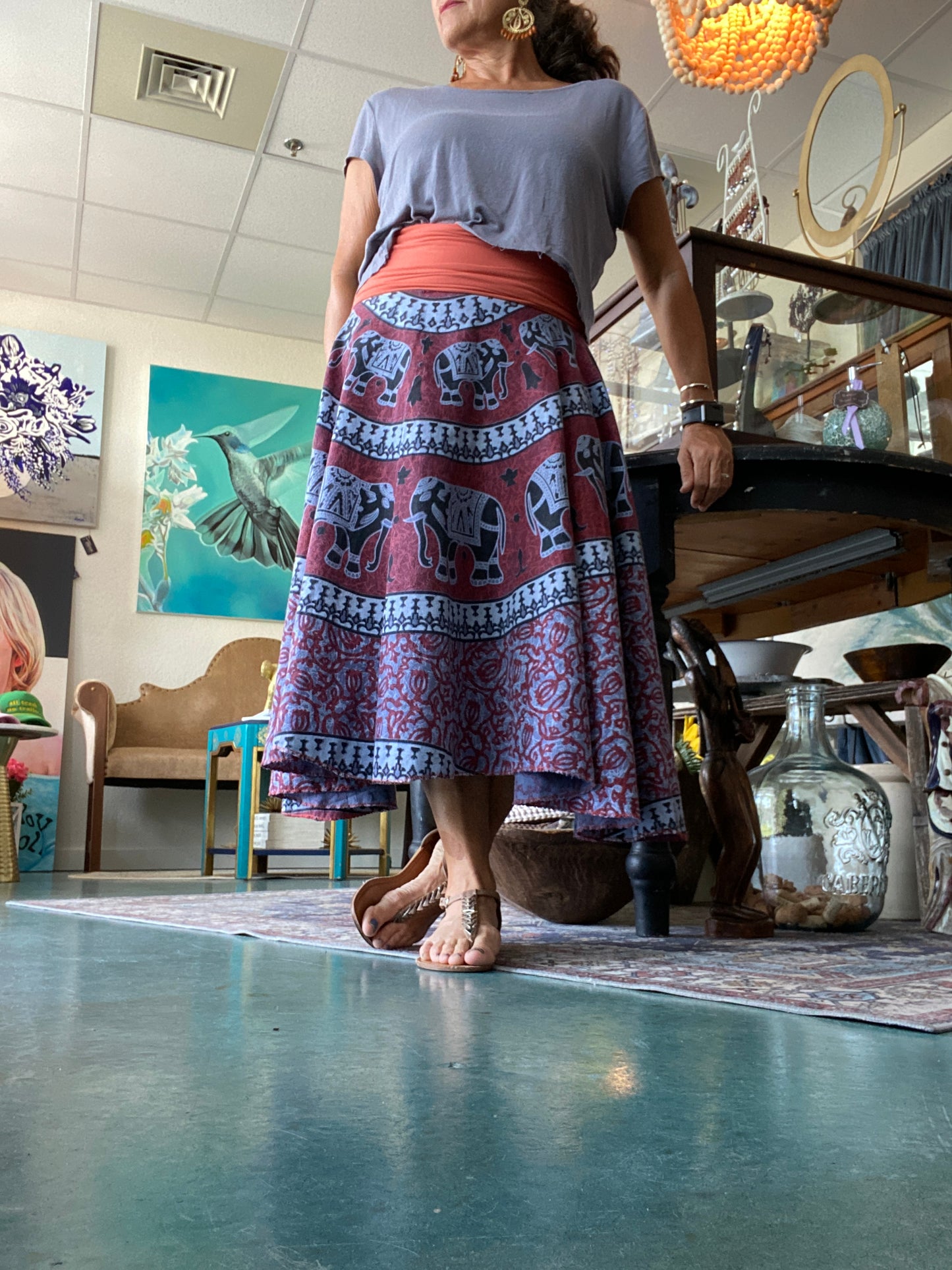 Luck & Prosperity Be with You in This UpCycled One of a Kind Hindu Tapestry Skirt