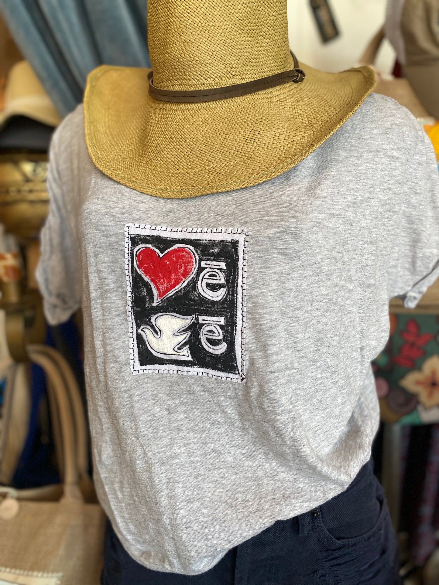 "Lovey-Dovey" Women's Medium Grey Tee (SOLD)