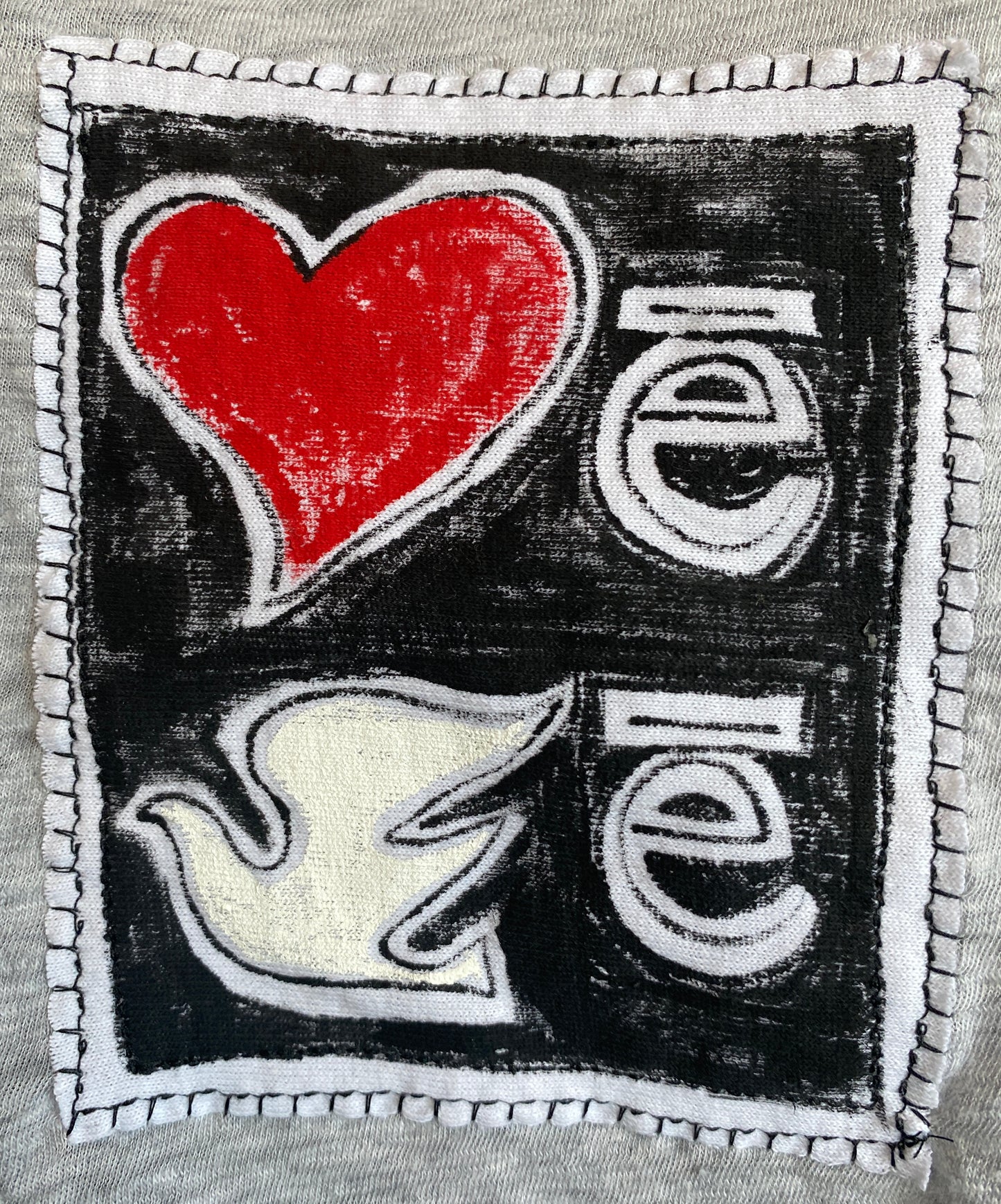 "Lovey-Dovey" Women's Medium Grey Tee (SOLD)