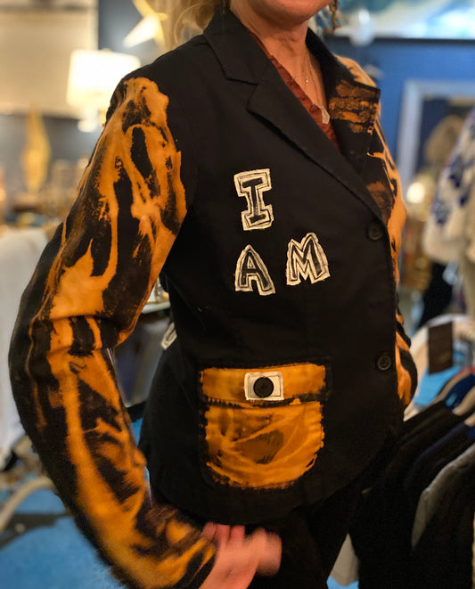 "I Am What I Am" UpCycled Black Blazer