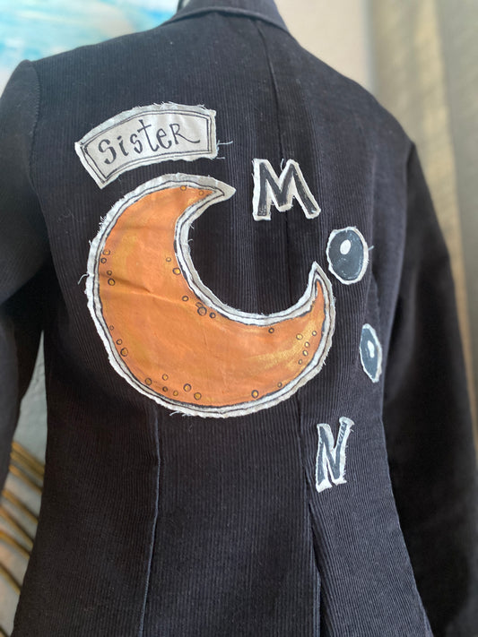 "Sister Moon" Vintage UpCycled Corduroy Blazer in Chocolate Brown