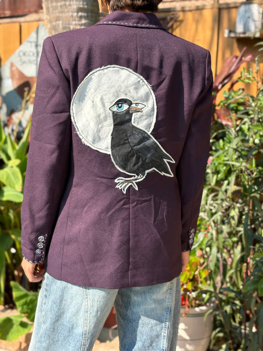 "ON A DEAD OF NIGHT" UPCYCLED BLAZER. (SOLD)