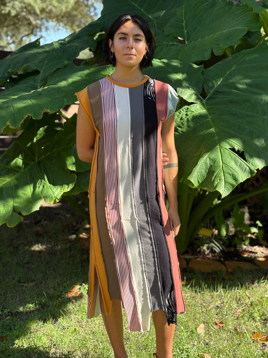 "STRIP TEE DRESS" ReCycled Tee Shirt Dress