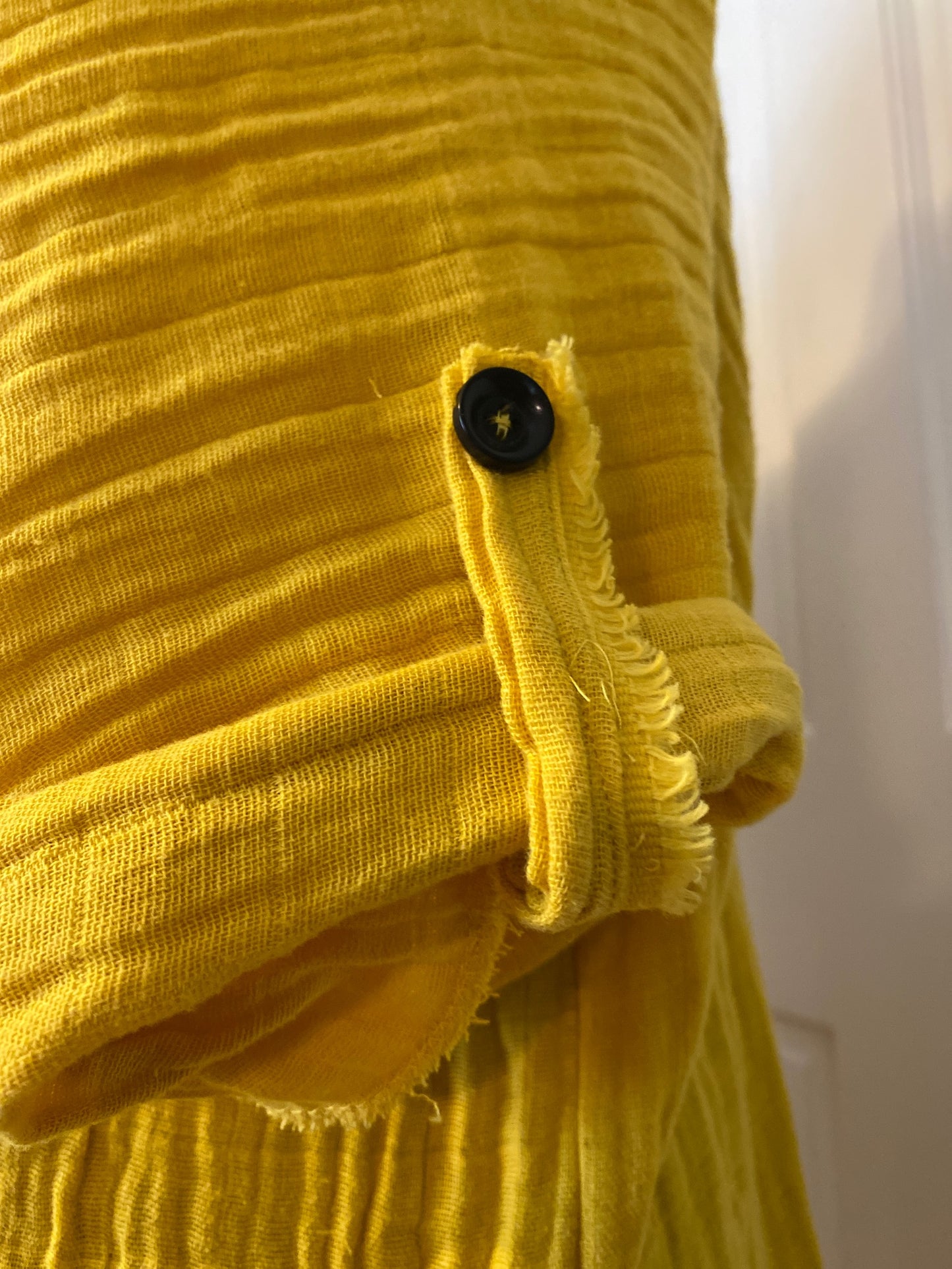 "Here Comes the Sun and I Say it's Alright" Yellow Cotton Gauze Dress (SOLD)