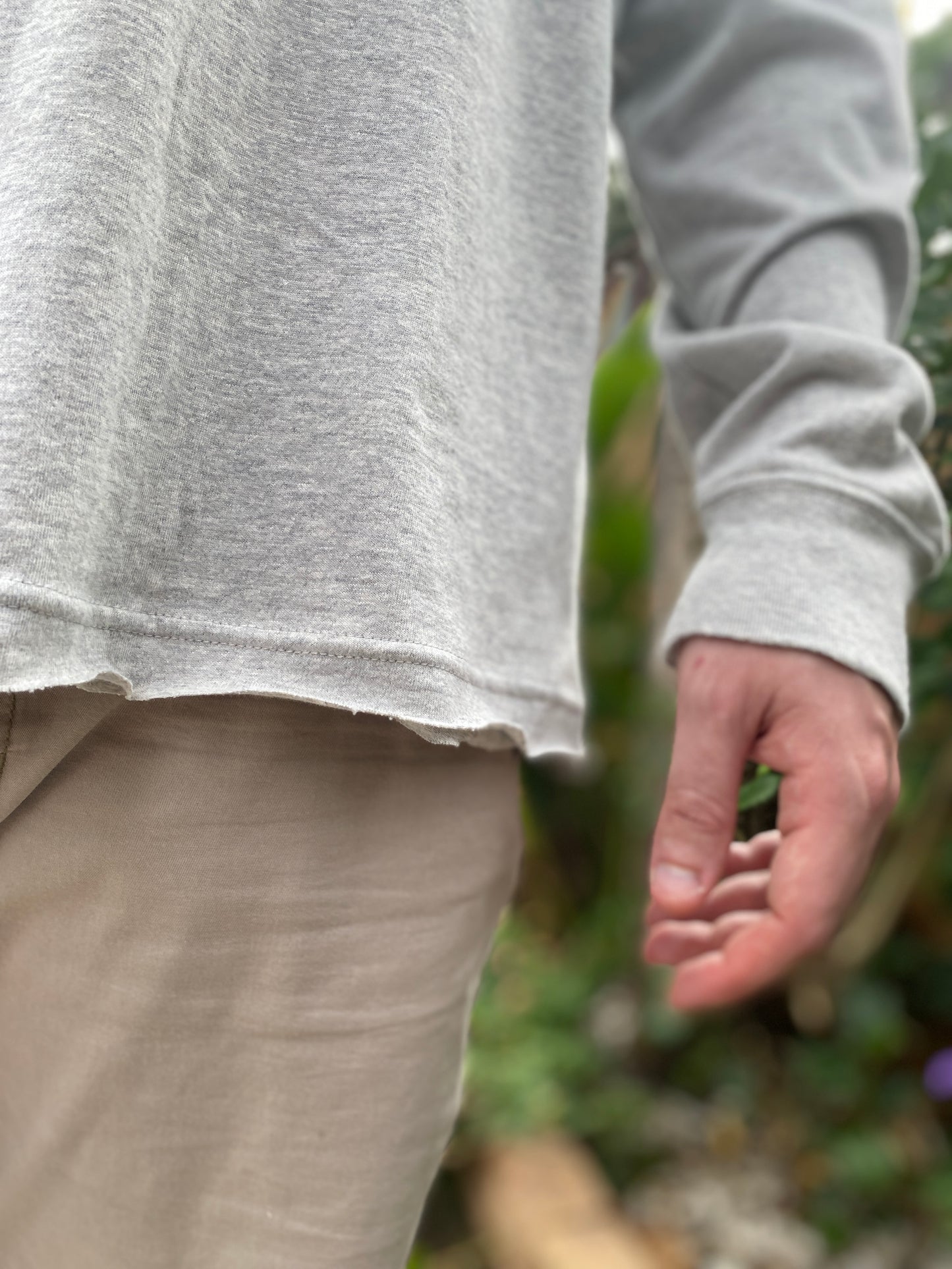 "Hapē Man" Men's XL Light Grey Long Sleeve 100% Cotton Tee