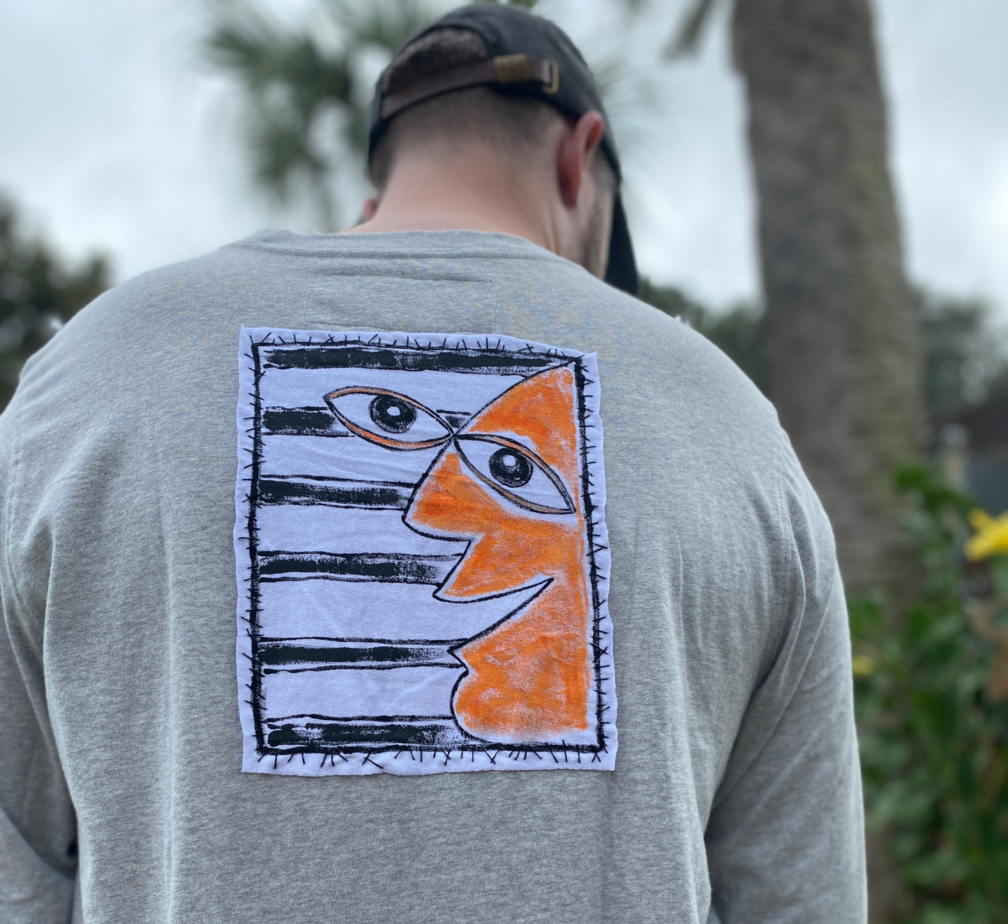 "Hapē Man" Men's XL Light Grey Long Sleeve 100% Cotton Tee