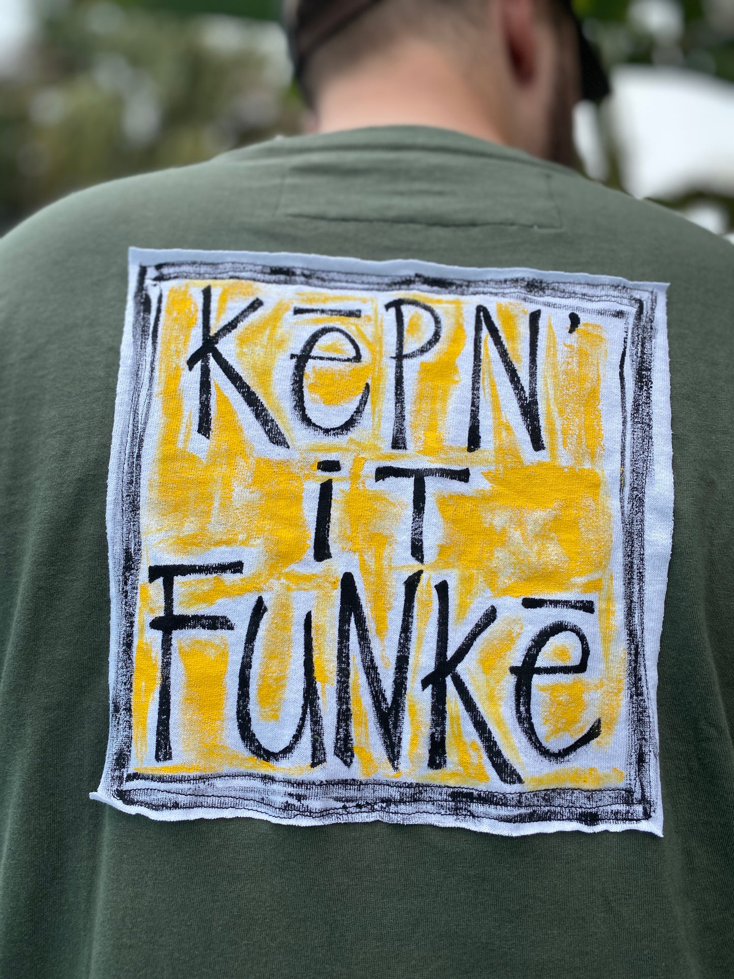 "Kēpn' it Funkē" Men's XL Army Green Long Sleeve 100% Cotton Tee